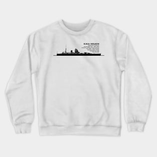 HMS Nelson British Battleship Infographic Information Diagram Crewneck Sweatshirt